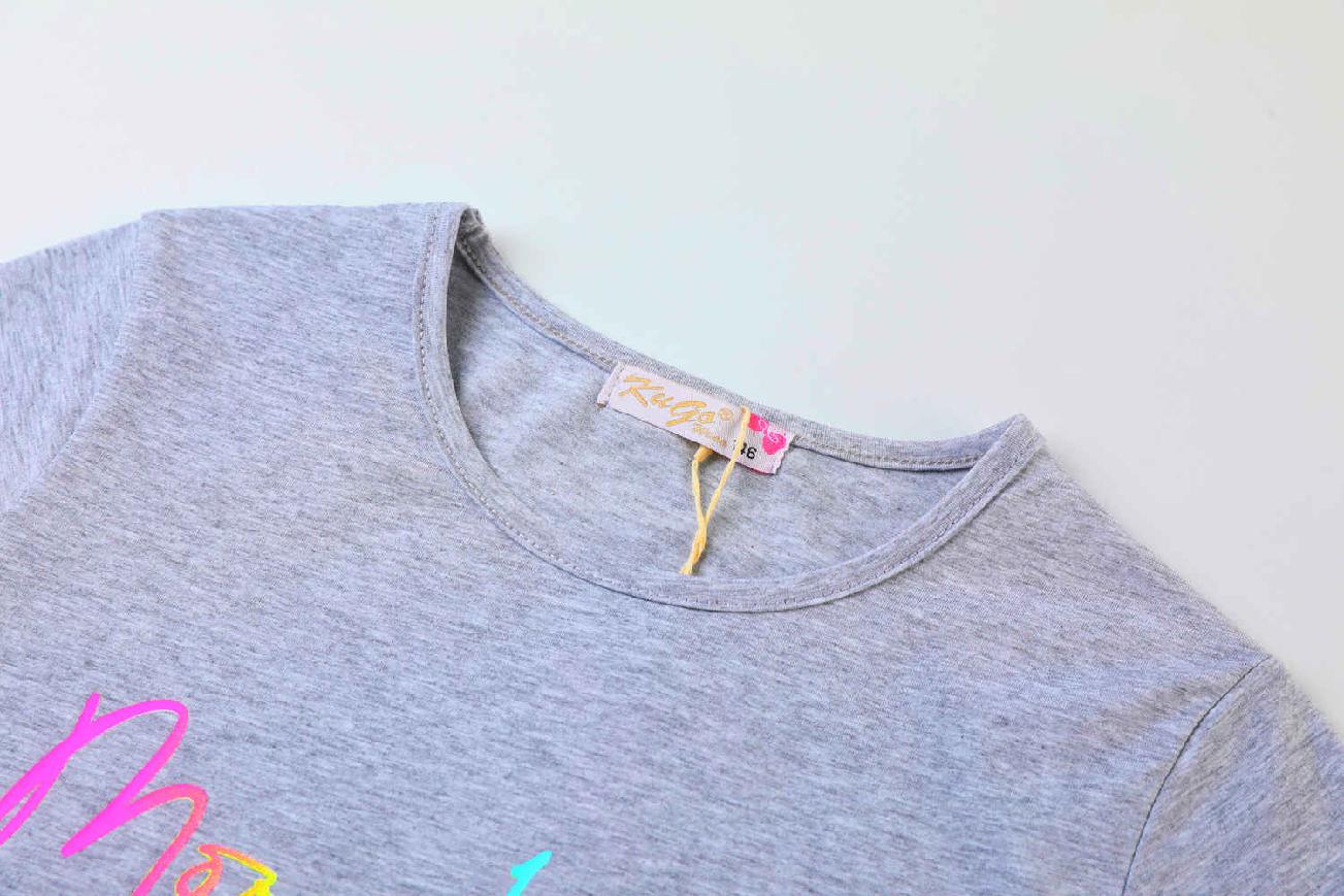 Dívčí tričko kr.r. KUGO KC2307, šedý melír