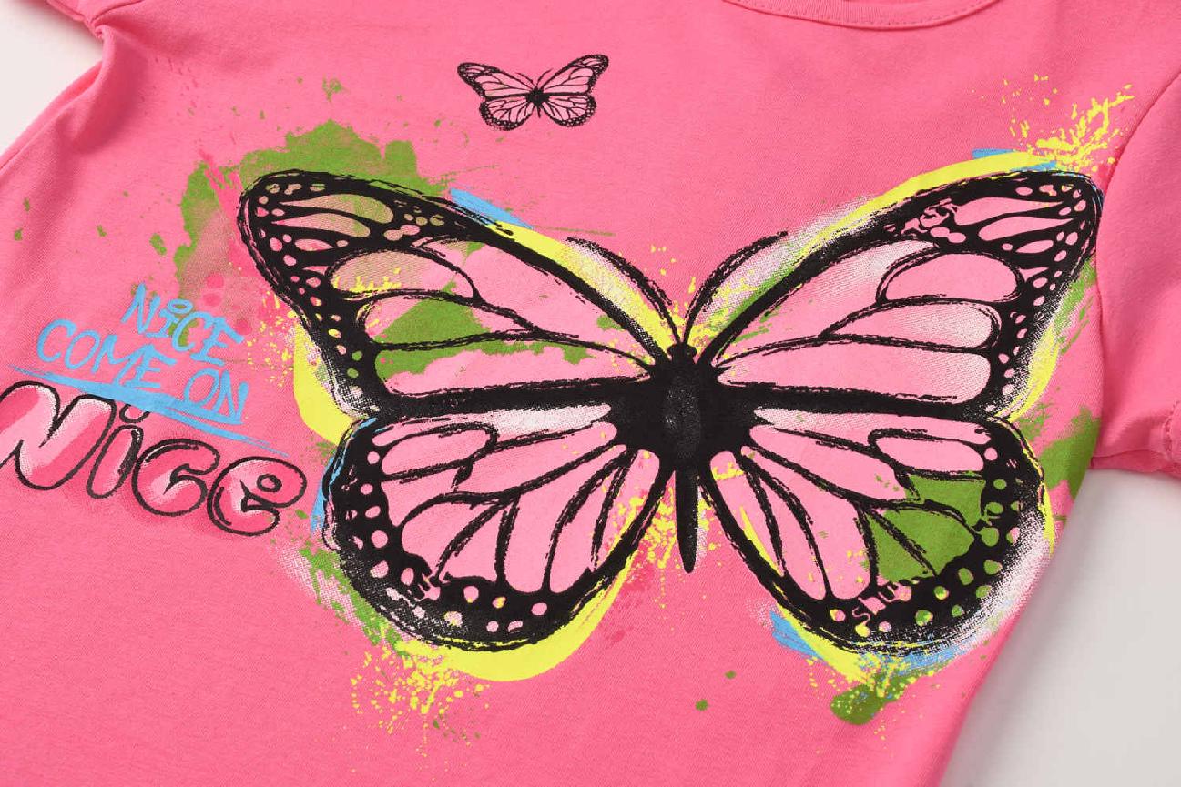 Dívčí tričko kr.r. KUGO JC8507, fialové