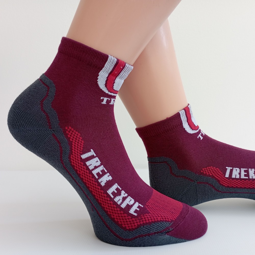 TREPON Sportovní kotníkové ponožky Karel, bordó
