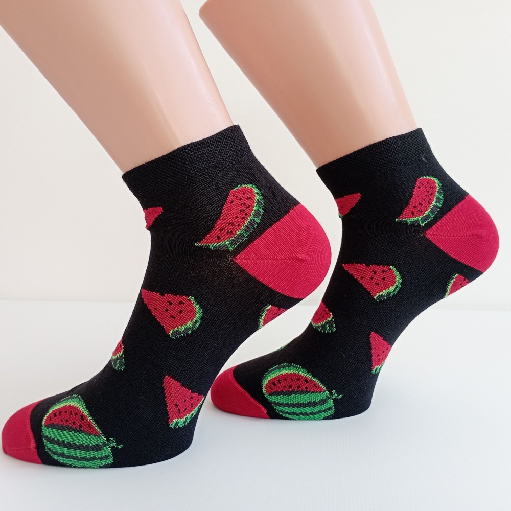 TREPON Dámské kotníkové ponožky Meloun, černé