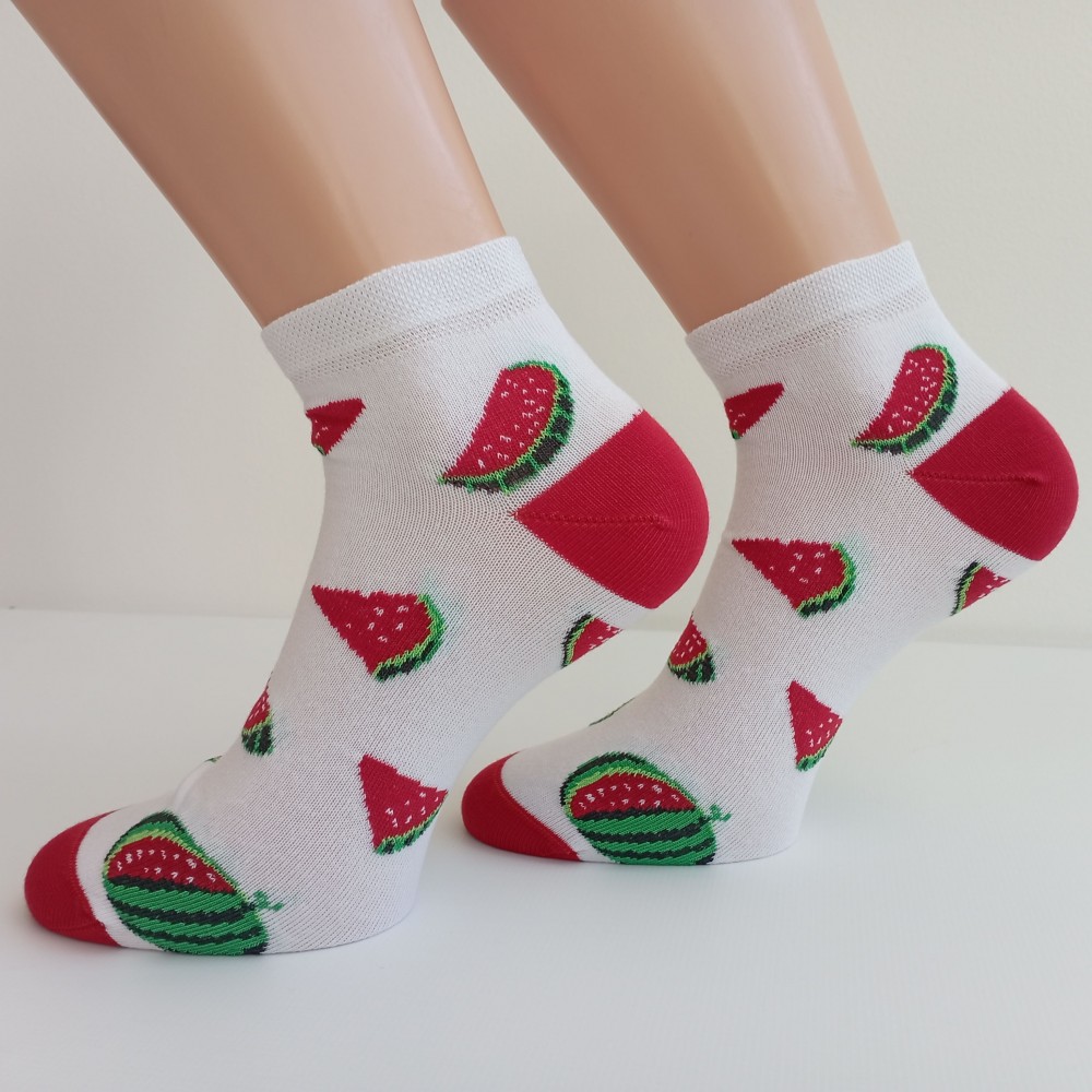 TREPON Dámské kotníkové ponožky Meloun, bílé