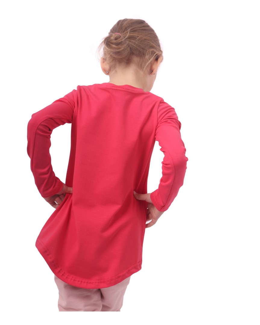 Dívčí tričko dlouhý rukáv Jožánek, lososově růžové