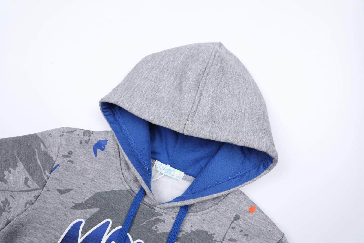 Teplá chlapecká mikina s kapucí KUGO FM0328, šedá