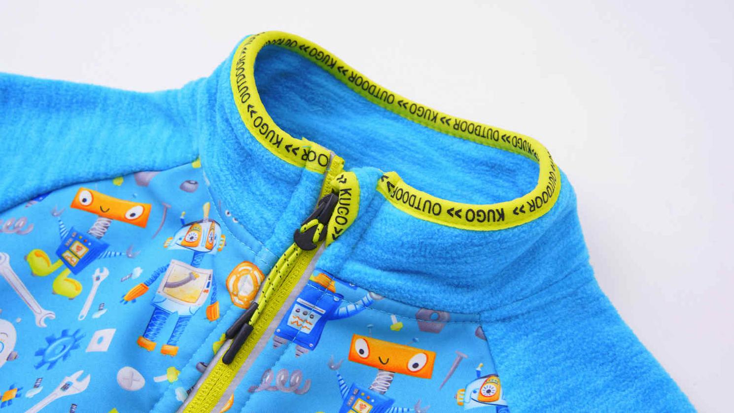 Chlapecká flísová mikina KUGO FM9707, tyrkysová