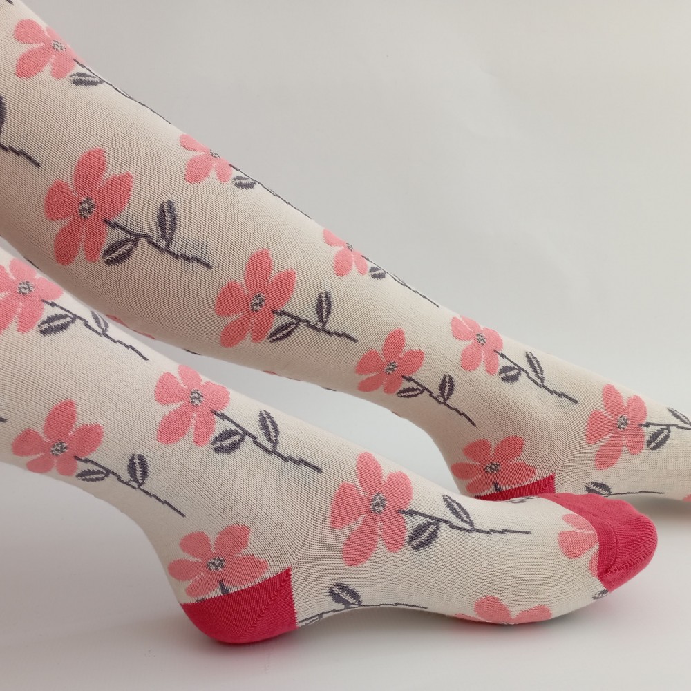 Dívčí punčocháče TREPON Sasanky, smetanové