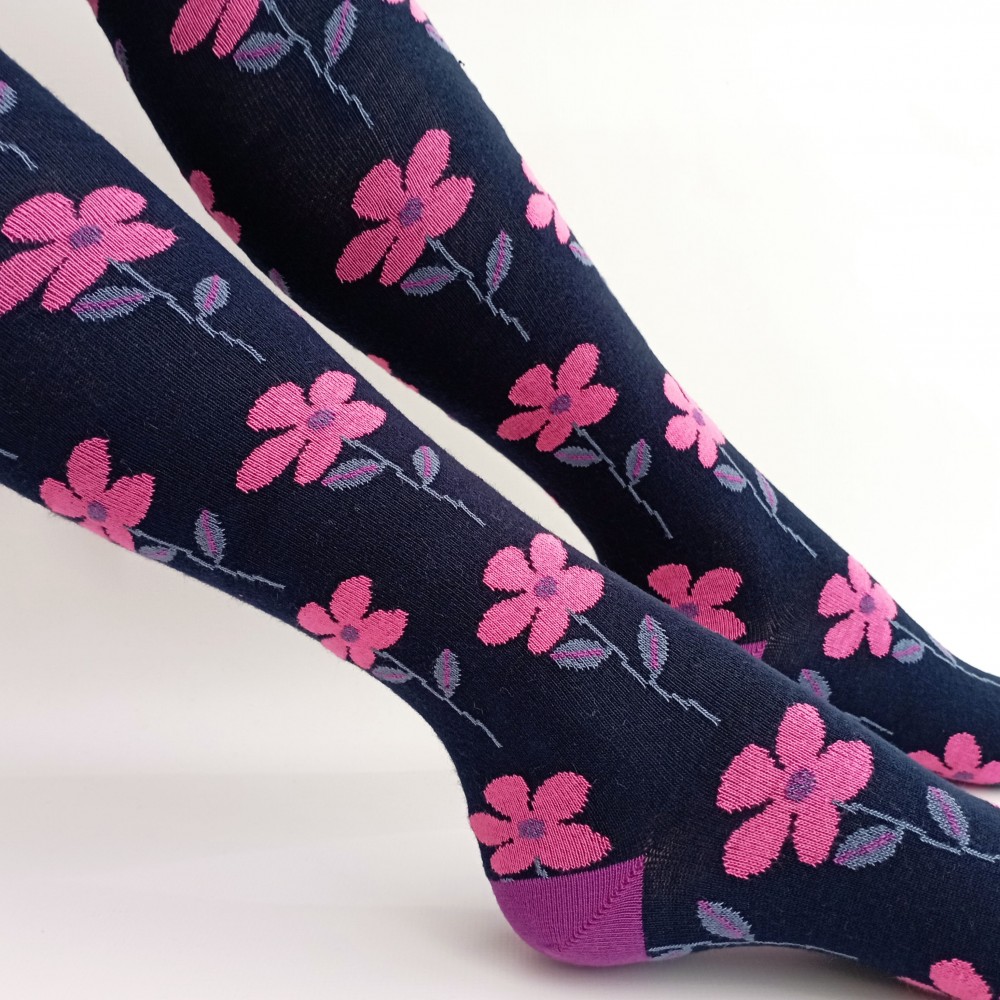 Dívčí punčocháče TREPON Sasanky, tmavě modré