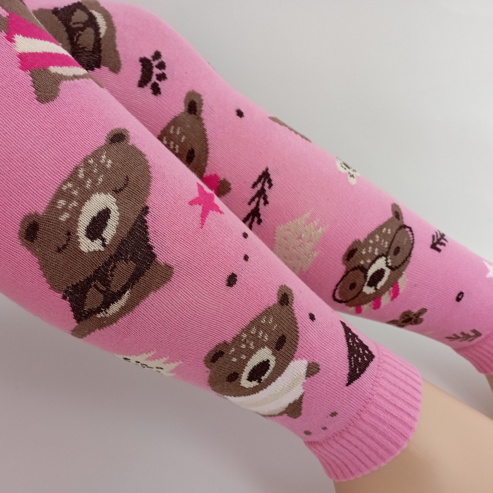 Dívčí punčochové legíny TREPON Medvěd, růžové