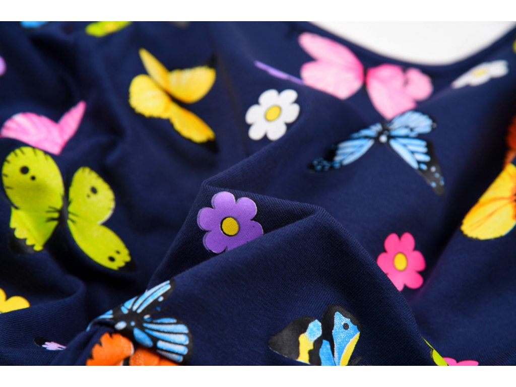 Dívčí šaty dl.r. KUGO HC3919, tmavě modré