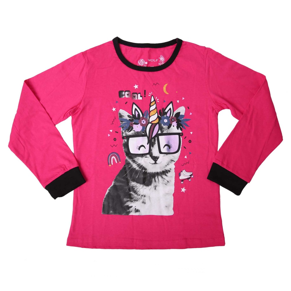 Bavlněné dívčí pyžamo Wolf S2352B, růžové