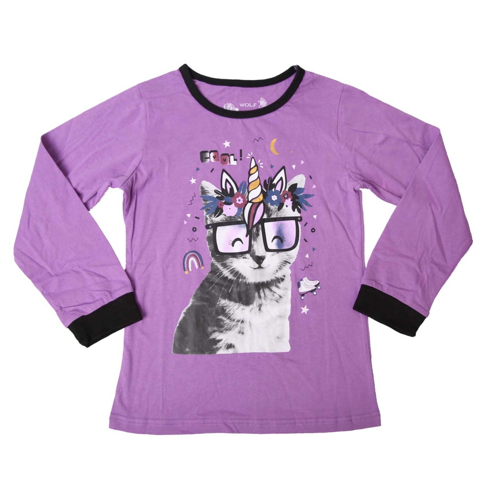 Bavlněné dívčí pyžamo Wolf S2352B, fialové