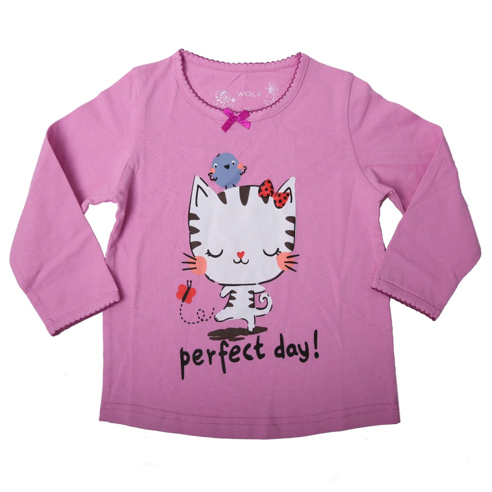 Dívčí pyžamo Wolf S2251 s kočičkou, fialové