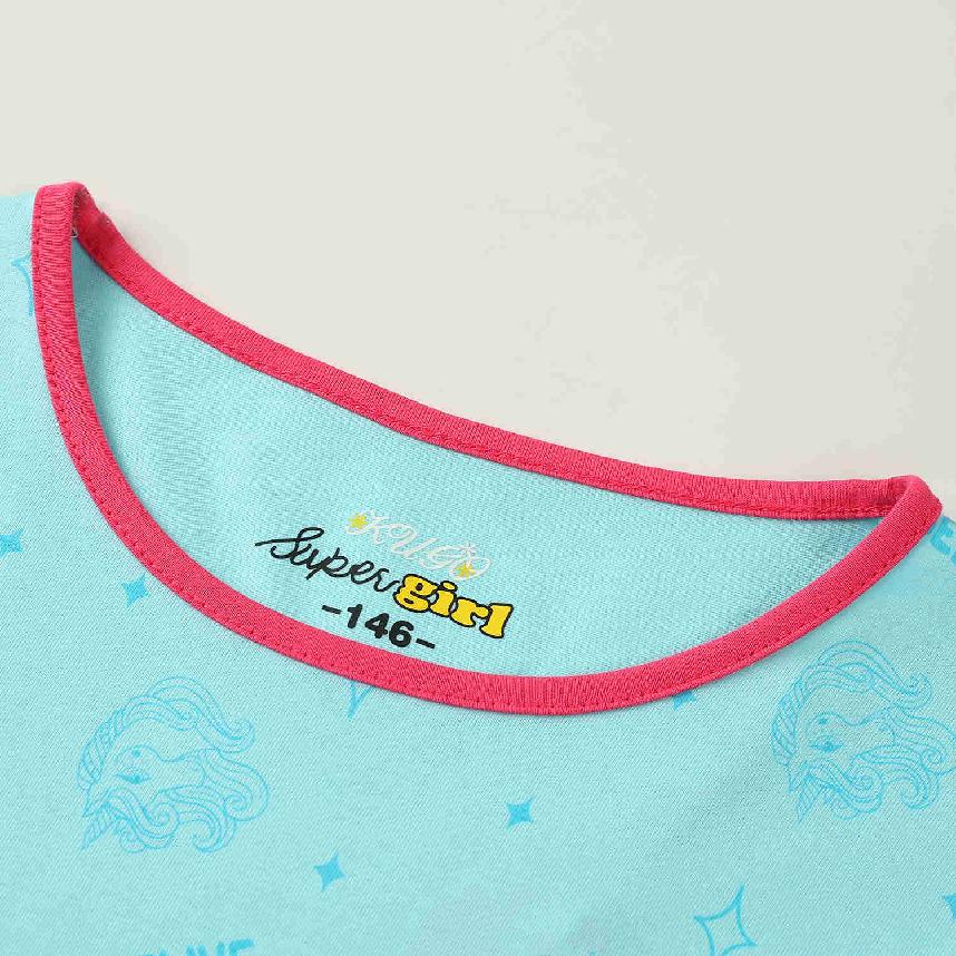 Dívčí noční košile dl.r. Kugo MN3774, tyrkysová