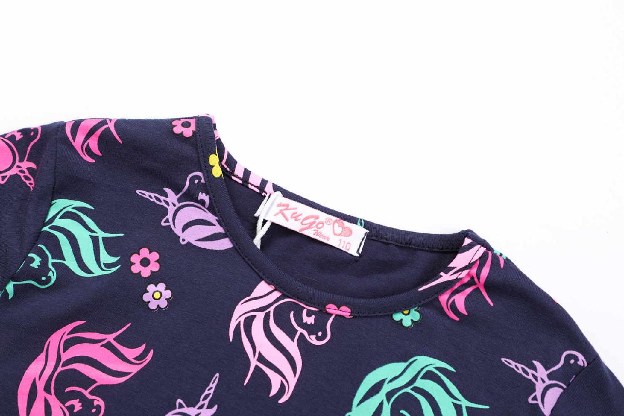 Dívčí tričko dl.r. Kugo HC9297, tmavě modré