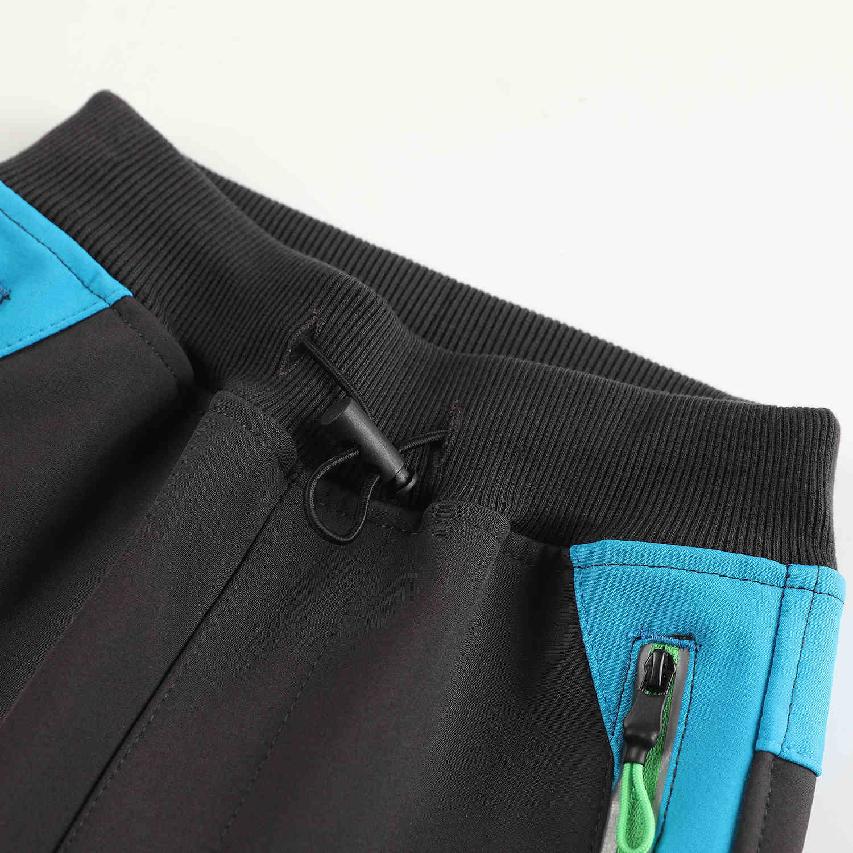 Chlapecké softshellové kalhoty nezateplené Kugo HK2870, šedé s modrou