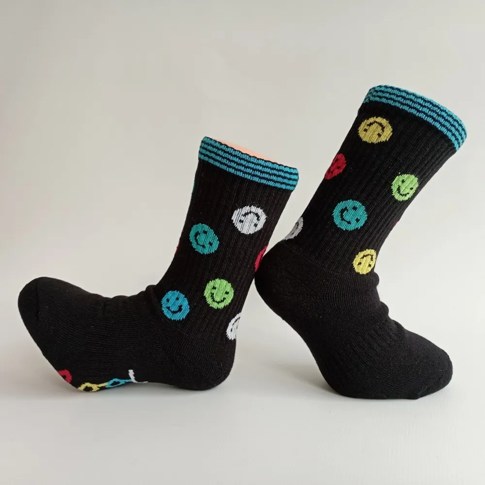 Dětské sportovní froté ponožky Trepon Smajlík, černé