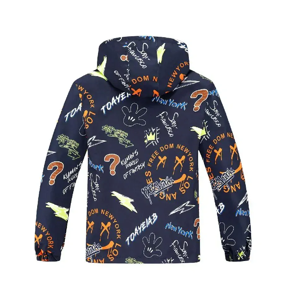 Chlapecká šusťáková bunda nezateplená Kugo B2871, tm. modrá