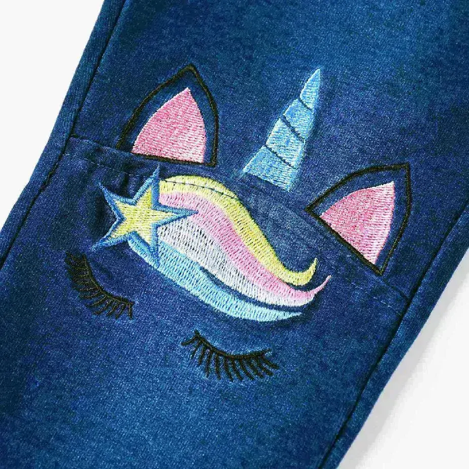 Dívčí riflové legíny Kugo KK9951, modré