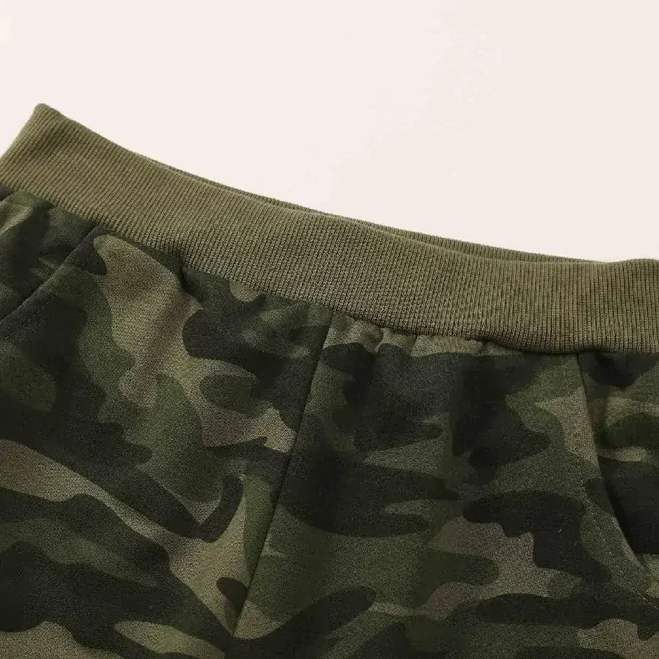 Chlapecké maskáčové tepláky Kugo TM9222, zelené