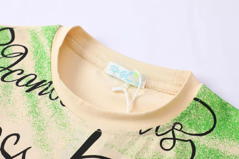 Chlapecké tričko kr.r. Kugo FB3811, béžová / zelená