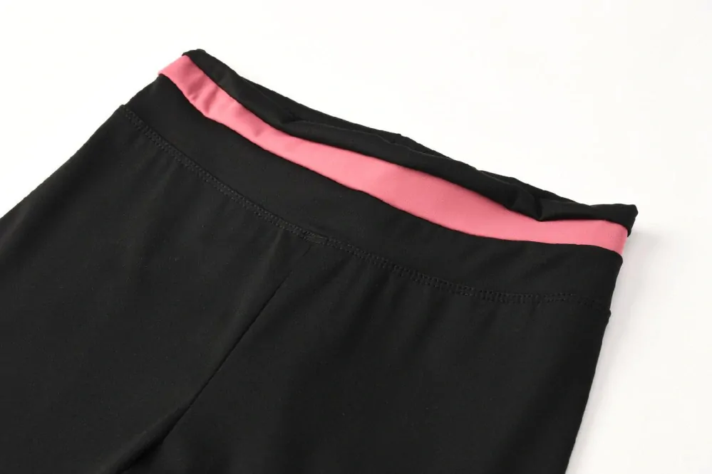 Dívčí 3/4 funkční legíny Kugo JK8619, černé / cihlový pas