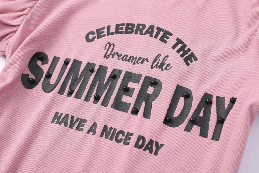 Dívčí šaty Kugo WK0927 starorůžové