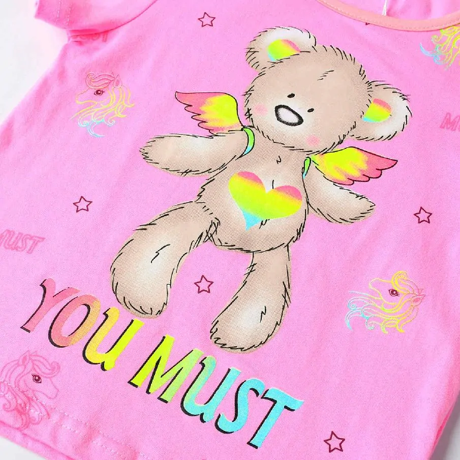 Dívčí letní pyžamo Kugo WP0898, lososové