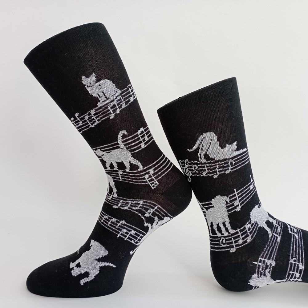 Dámské ponožky s ruličkovým lemem Trepon Mozart, černé