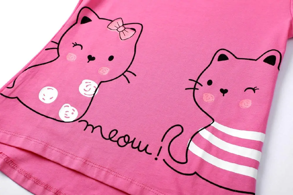 Dívčí tričko kr.r. Kugo SH3510, tmavě růžové