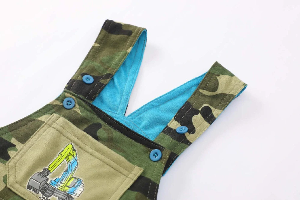 Chlapecké tepláky s laclem Kugo ST8821 maskáč + modrá aplikace