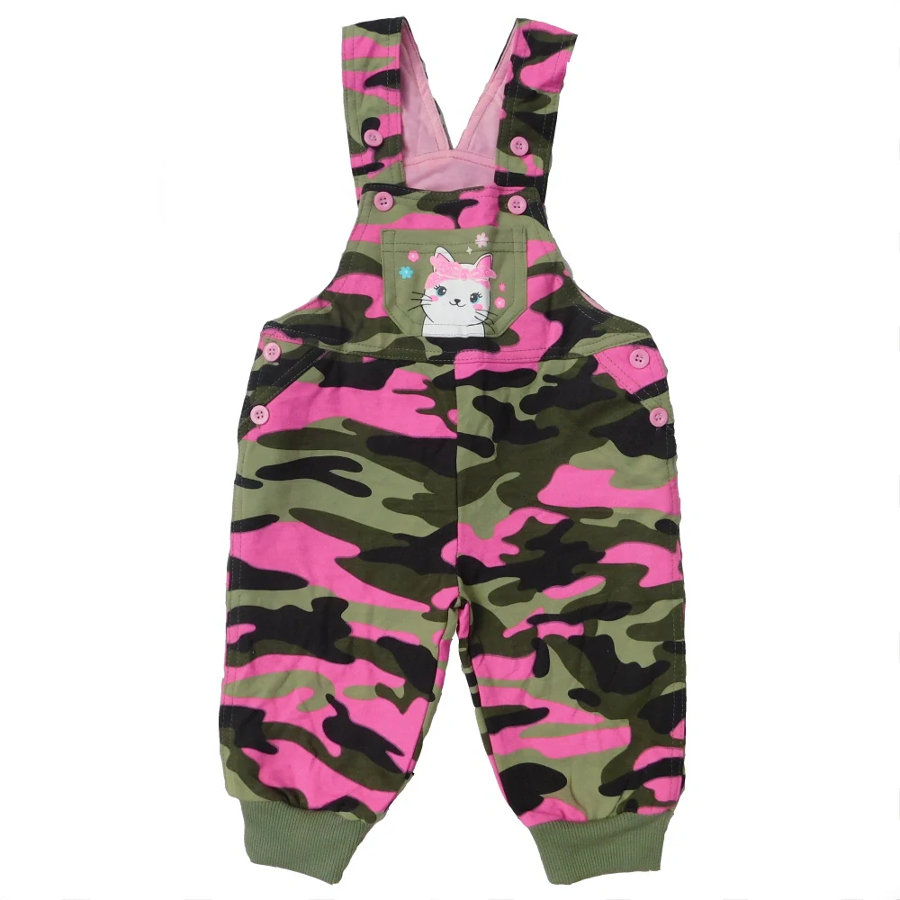 Dívčí tepláky s laclem Kugo ST8821 maskáč + růžová aplikace