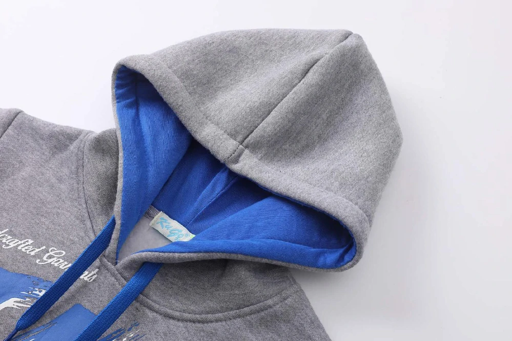 Teplá chlapecká mikina s kapucí Kugo FM0365, šedá