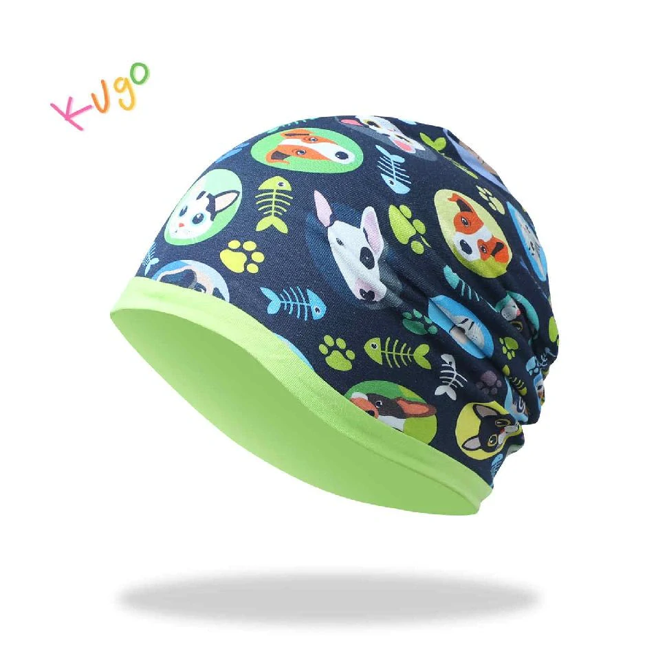 Chlapecká čepice s nákrčníkem Kugo CF5621 - kočka a pes