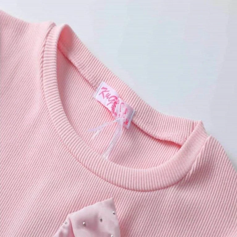 Dívčí tričko dlouhý rukáv Kugo ST3531 růžové