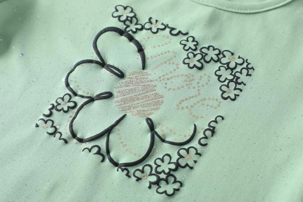 Dívčí tričko dlouhý rukáv Kugo ST3525 zelené