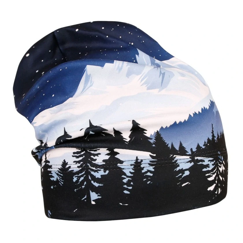 Flísová čepice Dráče Yetti - vzor 62 - modrá - hory