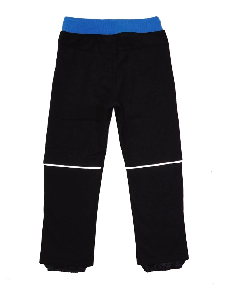 Chlapecké softshellové kalhoty zateplené Kugo HK5060 černé / modré doplňky