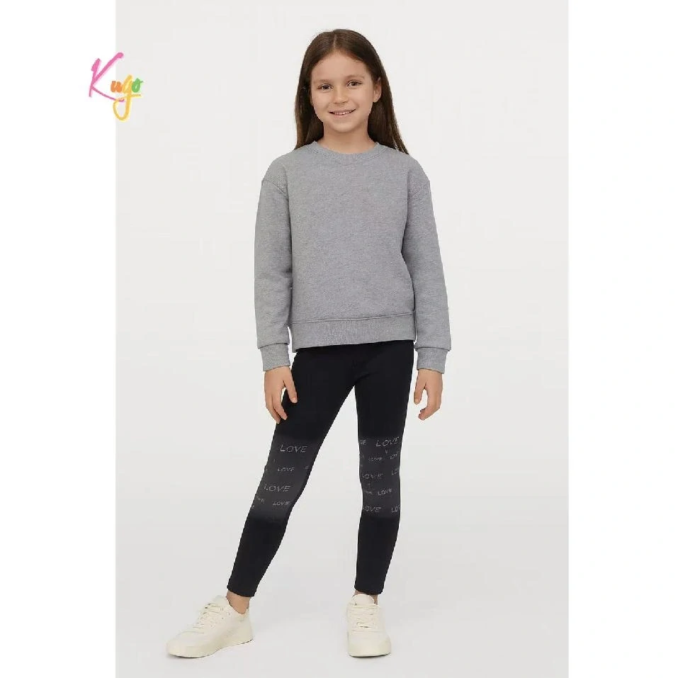 Dívčí zateplené legíny Kugo WL0936 černé