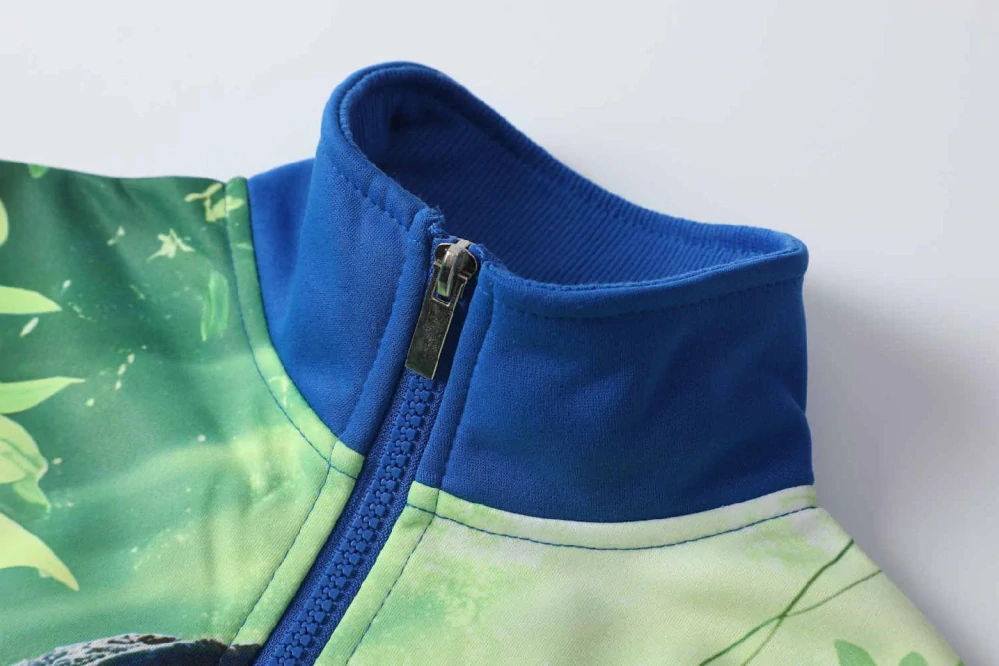 Teplá chlapecká mikina Kugo PT2510 s dinosaurem modrá