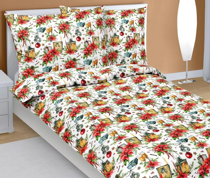 Dětské vánoční povlečení Bellatex Vánoce hvězda 140x200 + 70x90 cm