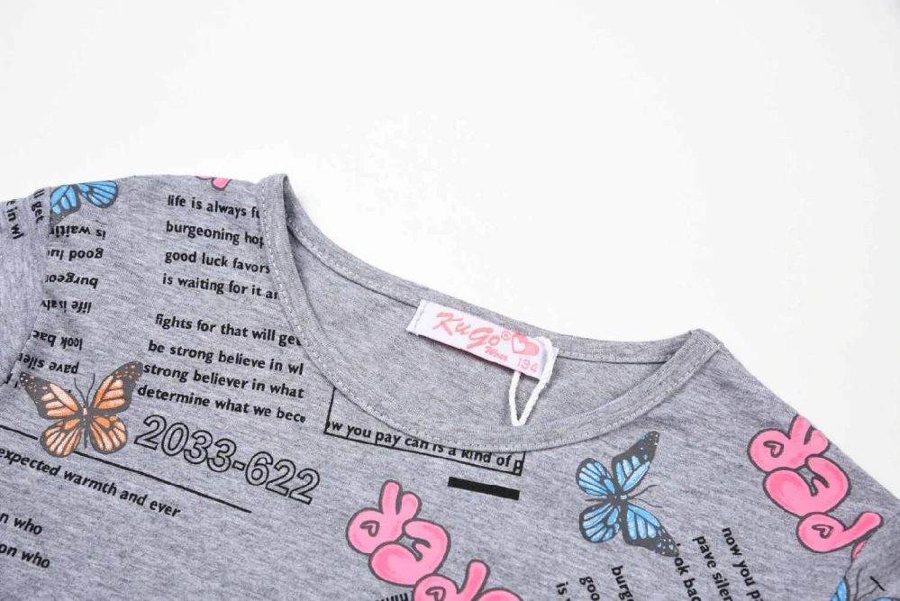 Dívčí šaty dlouhý rukáv Kugo HC9320 šedé