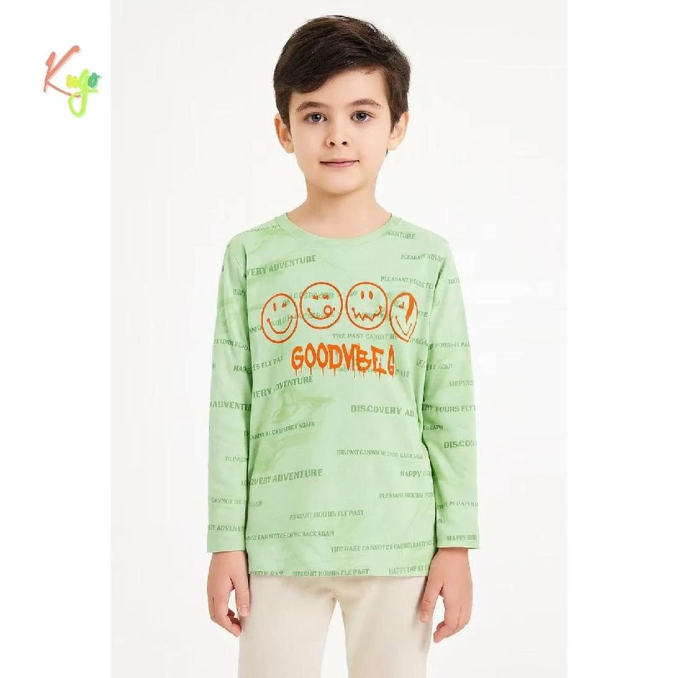 Chlapecké tričko dlouhý rukáv Kugo DT9419 zelené