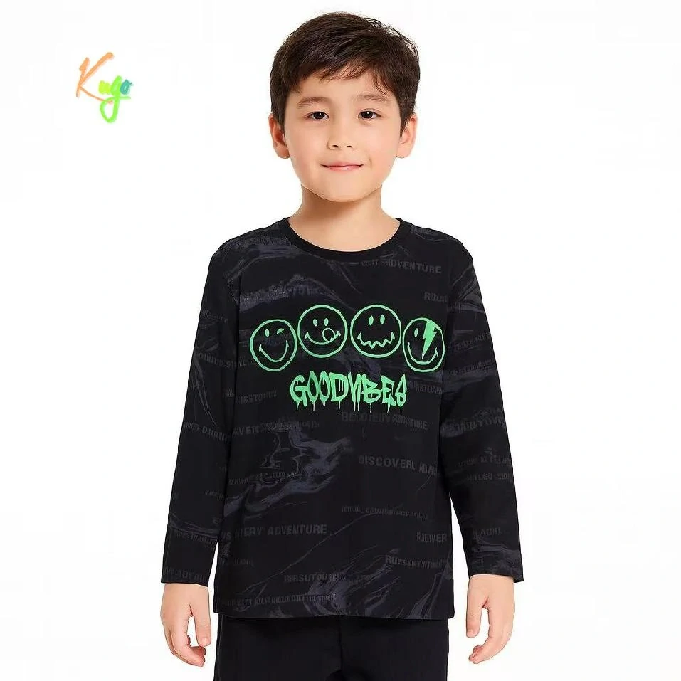 Chlapecké tričko dlouhý rukáv Kugo DT9419 černé