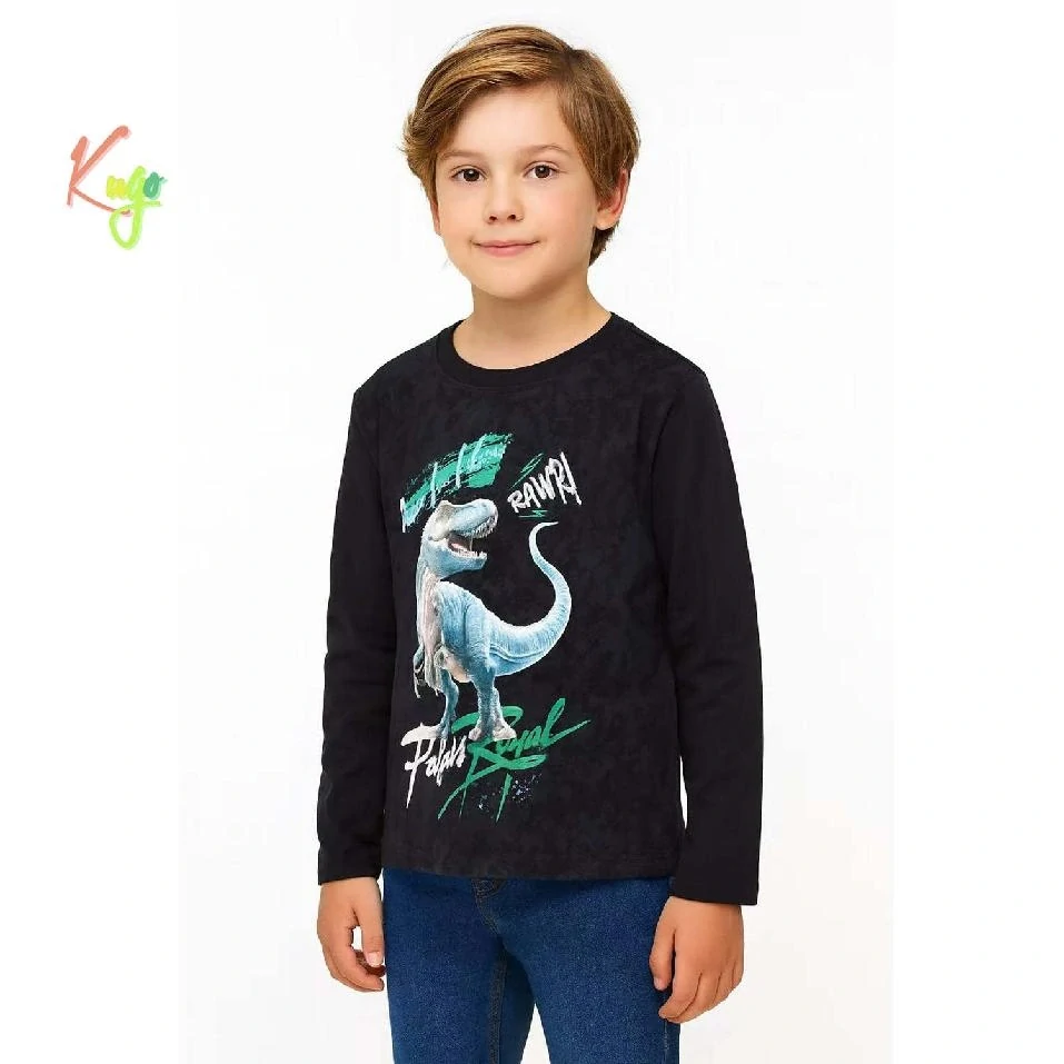 Chlapecké tričko dlouhý rukáv Kugo XC1305 černé