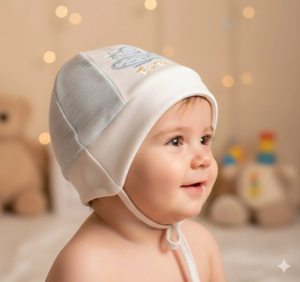 Kojenecká čepice s ledadlem Fido béžová