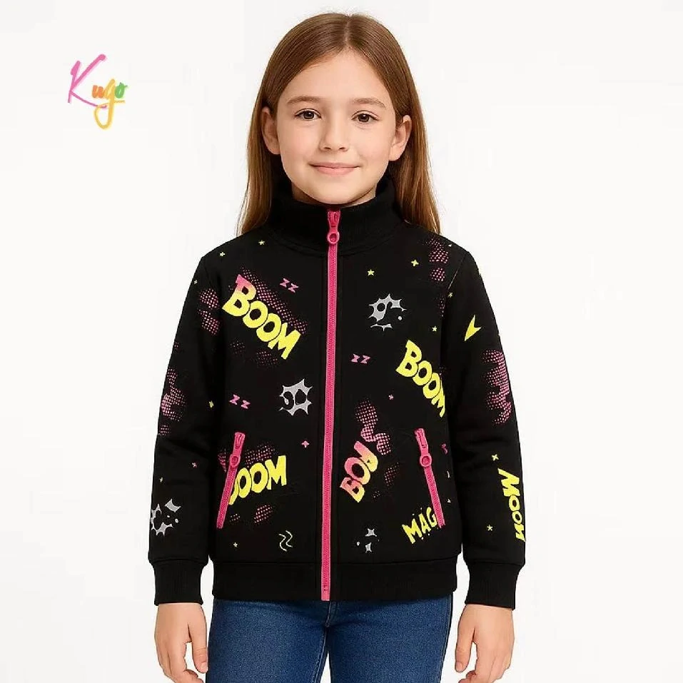 Teplá dívčí mikina Kugo GM9775 černá