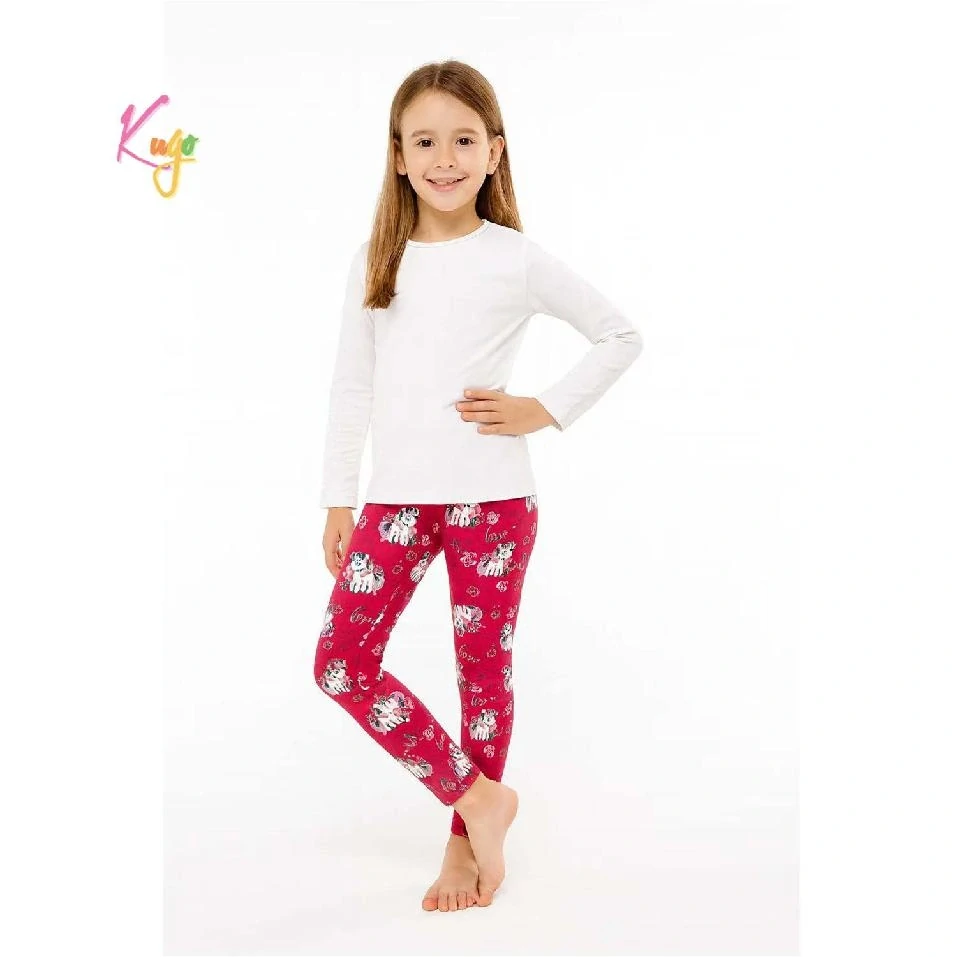 Dívčí zateplené legíny Kugo YL1131 růžové