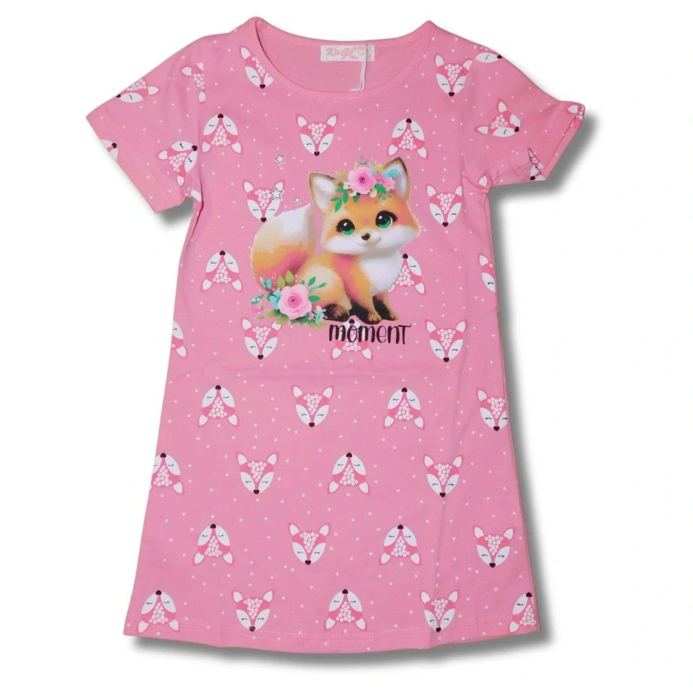 Dívčí noční košile krátký rukáv Kugo MP5881 světle růžová