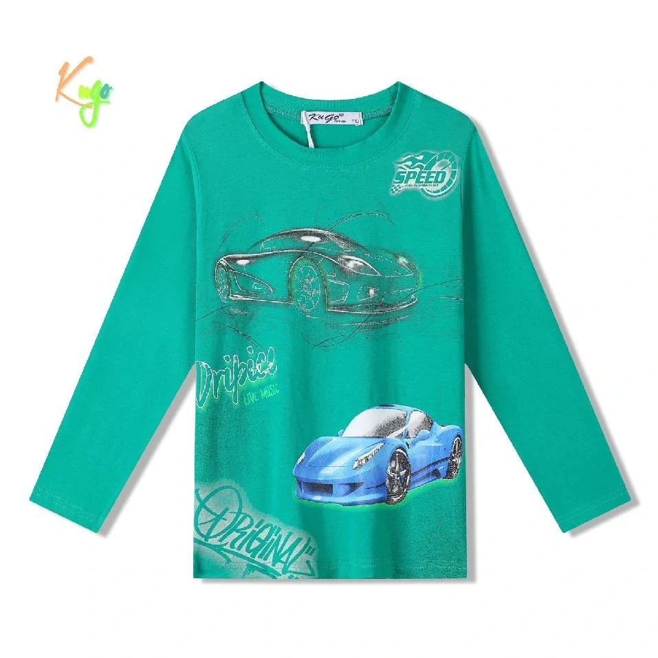 Chlapecké tričko dlouhý rukáv Kugo XC1302 zelené