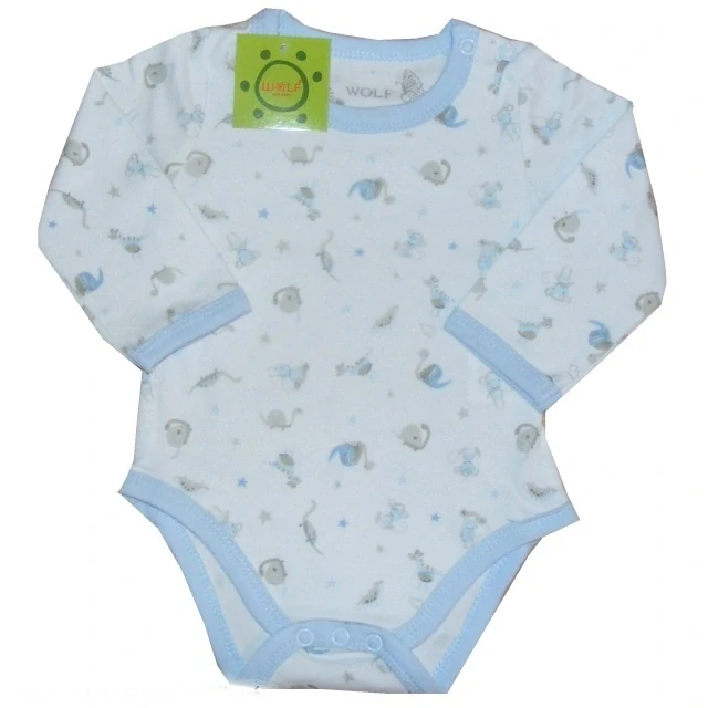 Kojenecké body dlouhý rukáv Wolf E2402 bílo-modré