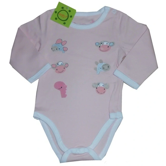 Kojenecké body dlouhý rukáv Wolf E2402 růžové